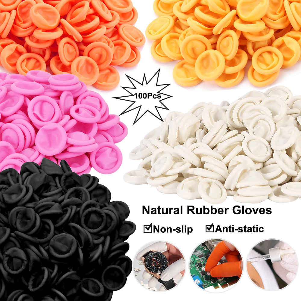 Rubber Glove Cleaning - 100pcs Disposable Latex Finger Cot Rubber