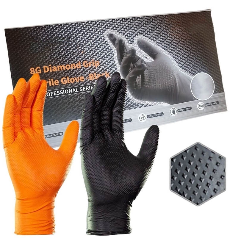 Nitrile Mechanic Glove - 30/50PCS Black Nitrile Gloves Disposable 8Mil