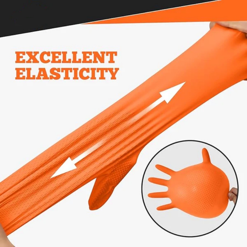Heavy Duty Orange Nitrile Glov - огляд і ціна Nitrile Mechanic Glove