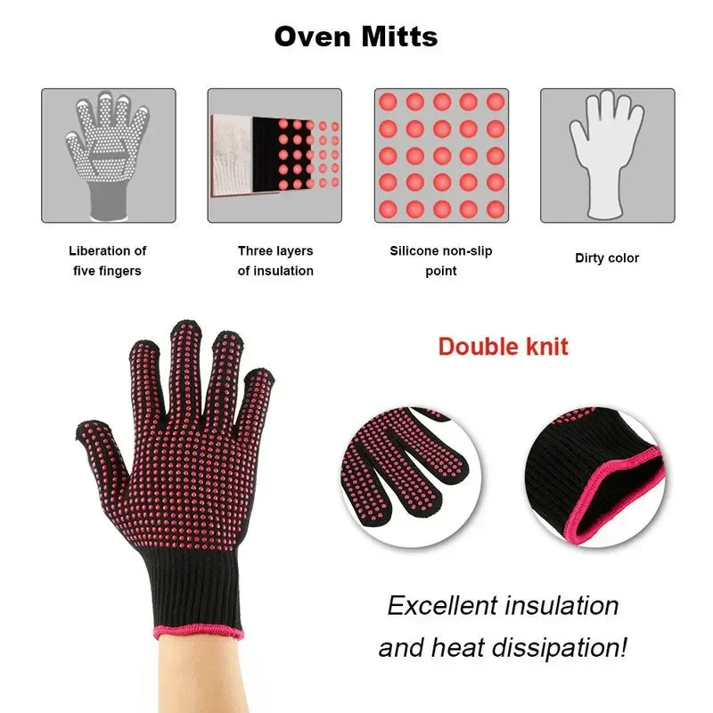 1 Pair Non-Slip Silicone BBQ G - огляд і ціна Oven Mitt Silicone
