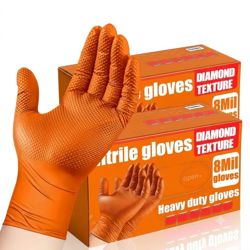 Heavy Duty Orange Nitrile Glov - огляд і ціна Nitrile Mechanic Glove