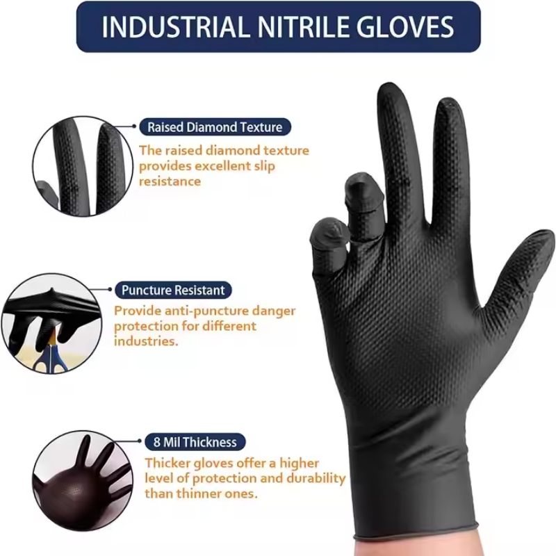 30/50PCS Black Nitrile Gloves  - огляд і ціна Nitrile Mechanic Glove