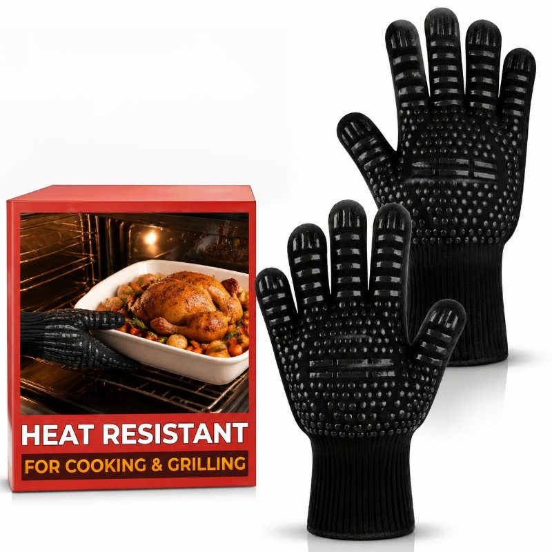 1pc/1 pair of Barbecue gloves  - огляд і ціна Oven Mitt Silicone
