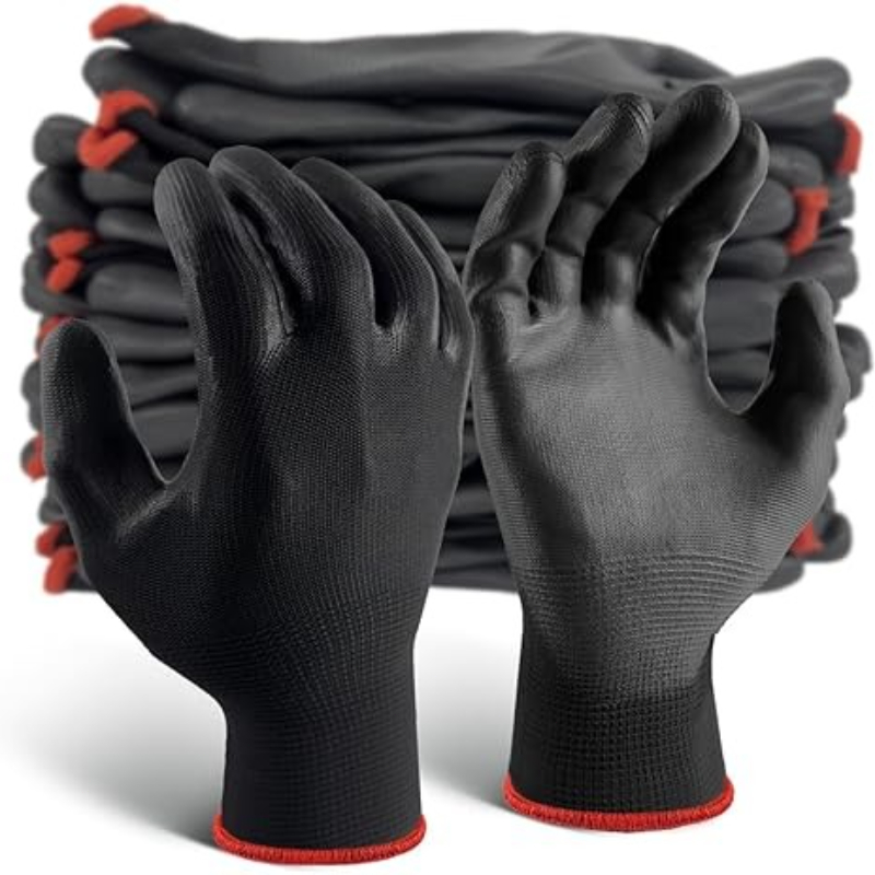 6/12/18PCS Black PU Coating Gl - огляд і ціна Nitrile Mechanic Glove