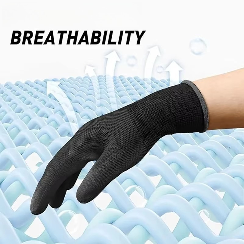 6/12/18PCS Black PU Coating Gl - огляд і ціна Nitrile Mechanic Glove