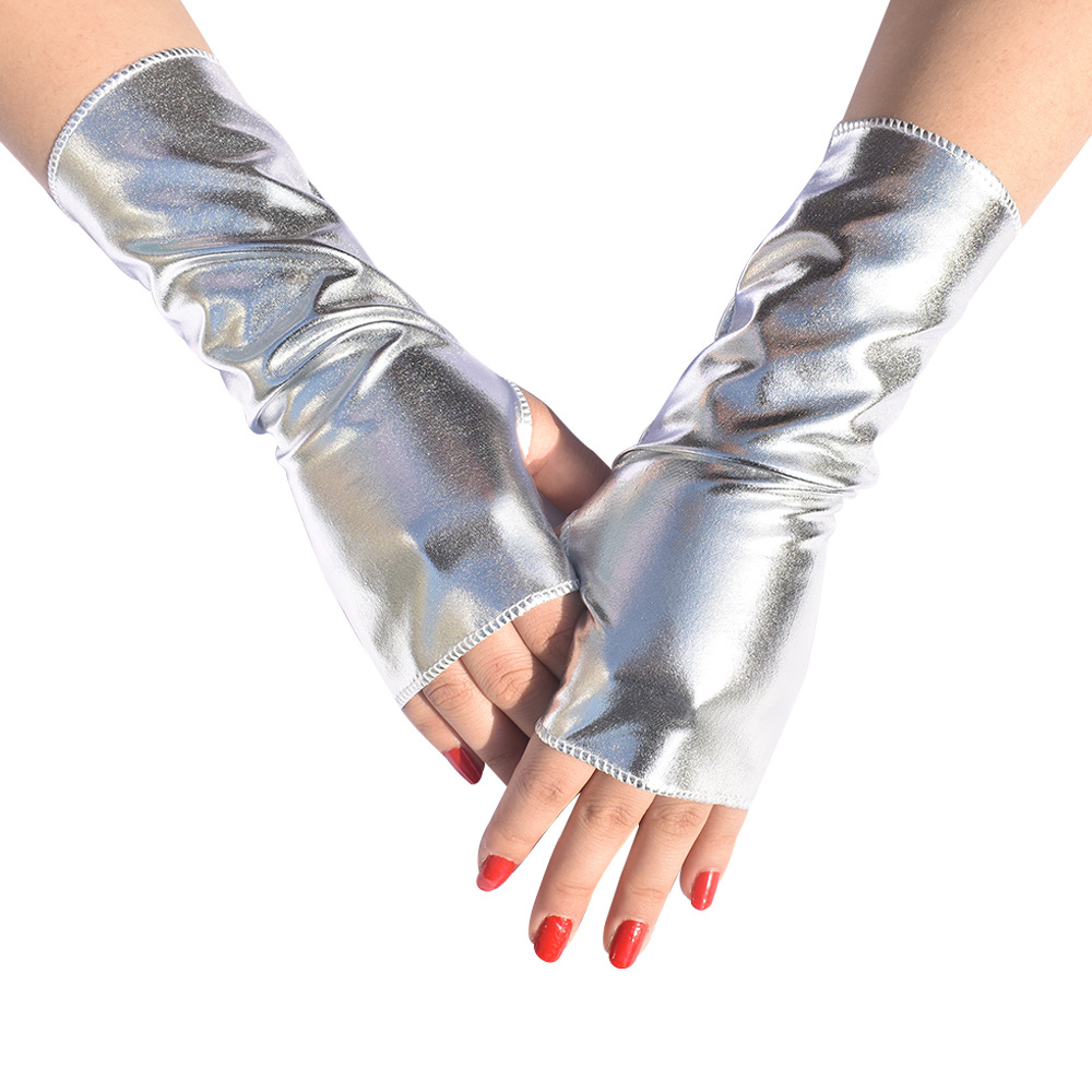 1Pair Women's Faux Patent Leat - огляд і ціна Fingerless Glove Knit
