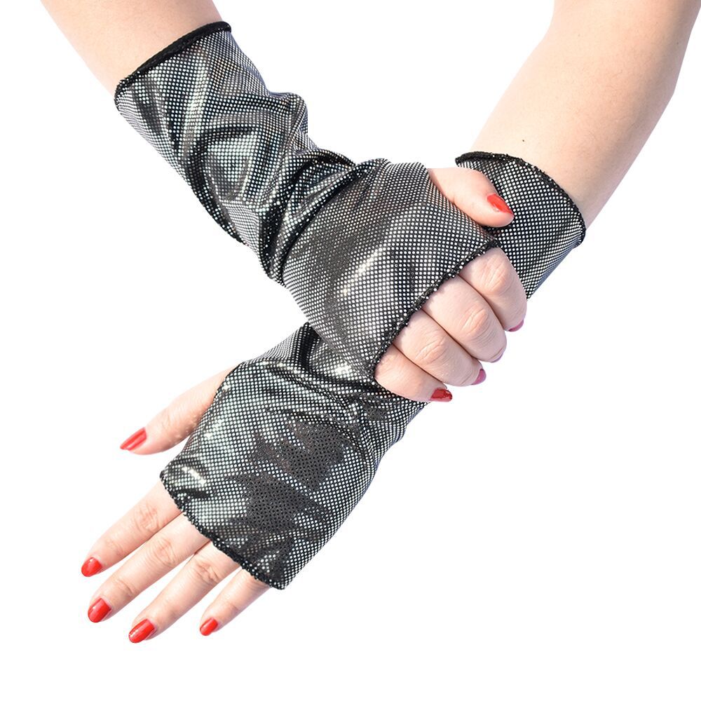 1Pair Women's Faux Patent Leat - огляд і ціна Fingerless Glove Knit