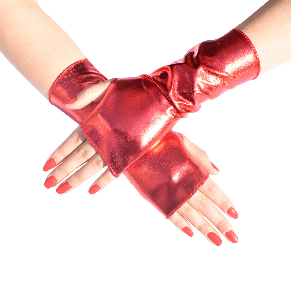 1Pair Women's Faux Patent Leat - огляд і ціна Fingerless Glove Knit